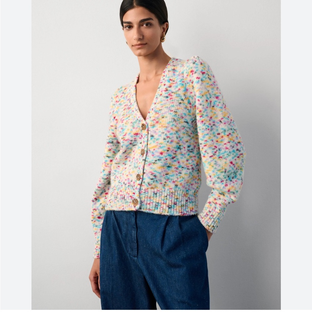 WHITE + WARREN
Alpaca Blend Watercolor Cardigan Sweater Multi Color elevated